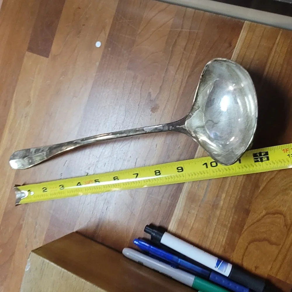 Vintage 14 Pc. UNPOLISHED patina nickel silver EP Large punch bowl cup ladle set